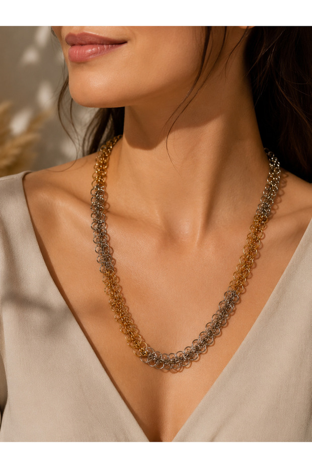 Tassel Detailed Zircon Bijouterie Necklace