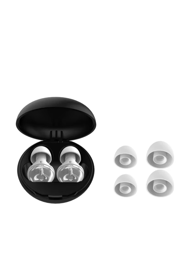 1 pair white Adjustable Sound Insulation and Noise Reduction Sleep Music Outdoor Earplugs Anti-noise