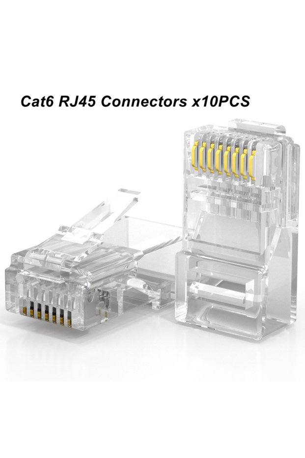 10PCS CAT6 Connector RJ45 Crimping Tool 6P 8P RJ11 RJ12 Network Cable Tester Crimper Stripper Cutter