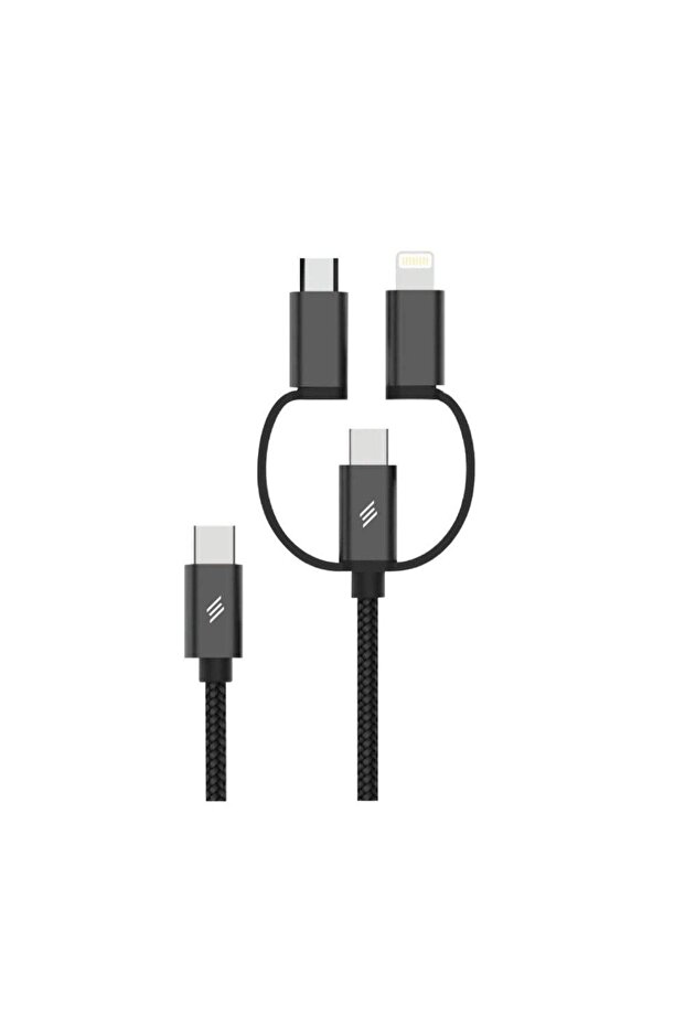 3-in-1 USB Cable 1.5m Black