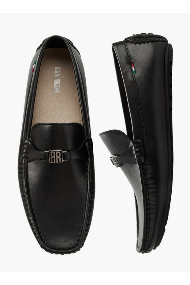 Men Metallic Accent Slip-On Loafers