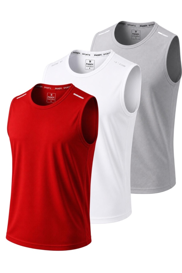 3-Pack Quick Dry Breathable Athletic Technical Athlete Zero Sleeve T-Shirt