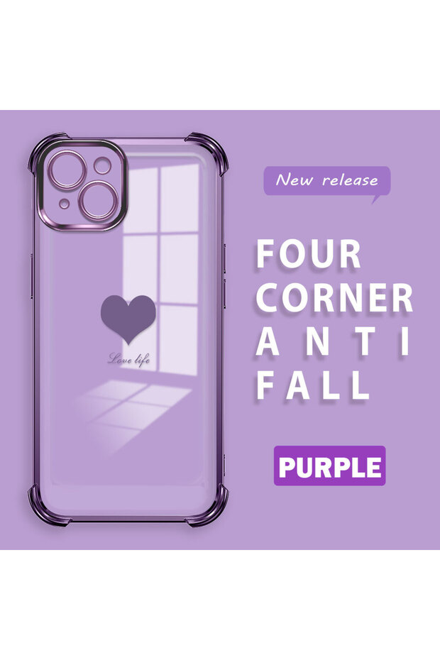 iPhone 14 Plus Compatible Transparent Back Four Corners Reinforced Impact Protection Silicone Case