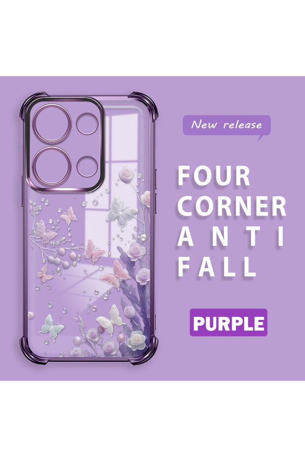 Xiaomi Poco M6 Pro 4g Compatible Transparent Back Four-Corner Reinforced Impact Protection Silicone Case