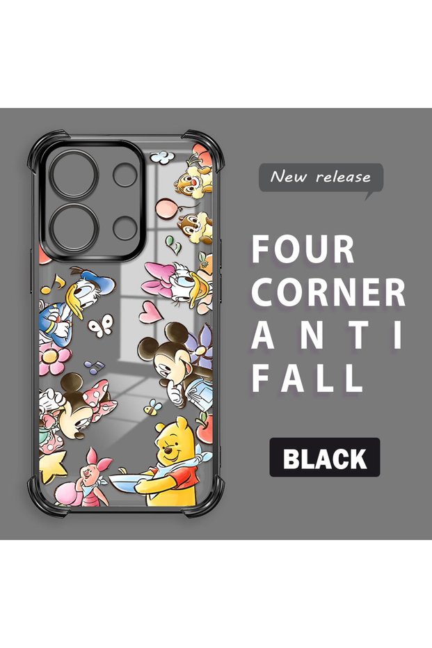 Xiaomi Redmi Note 13 4g Compatible Transparent Back Four-Corner Reinforced Impact Protection Silicone Case