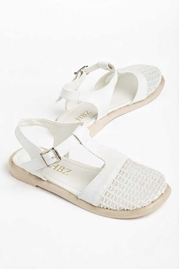 Women's Sandals White Shoes Tulle Upper Poly Sole