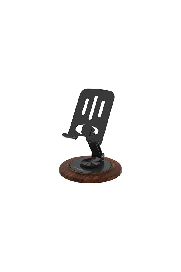 Blue Desktop Phone Holder with 360° Rotating Base - Black