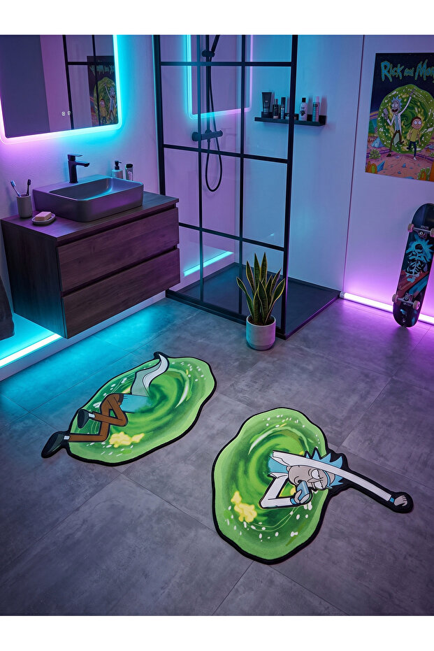 Gamer Cartoon Themed 2-Piece Mat Set 70X85,70X105 cm