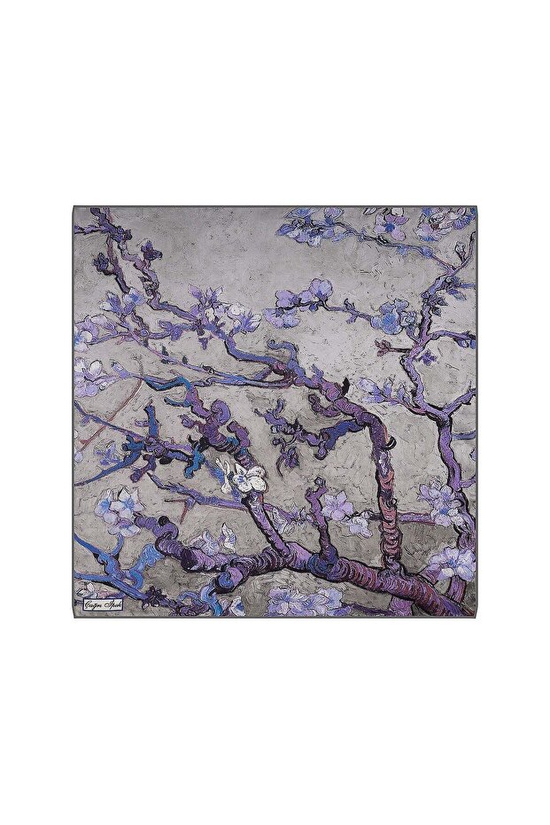 Almond Blossom Pattern Silk Handkerchief Scarf Dg9788-5