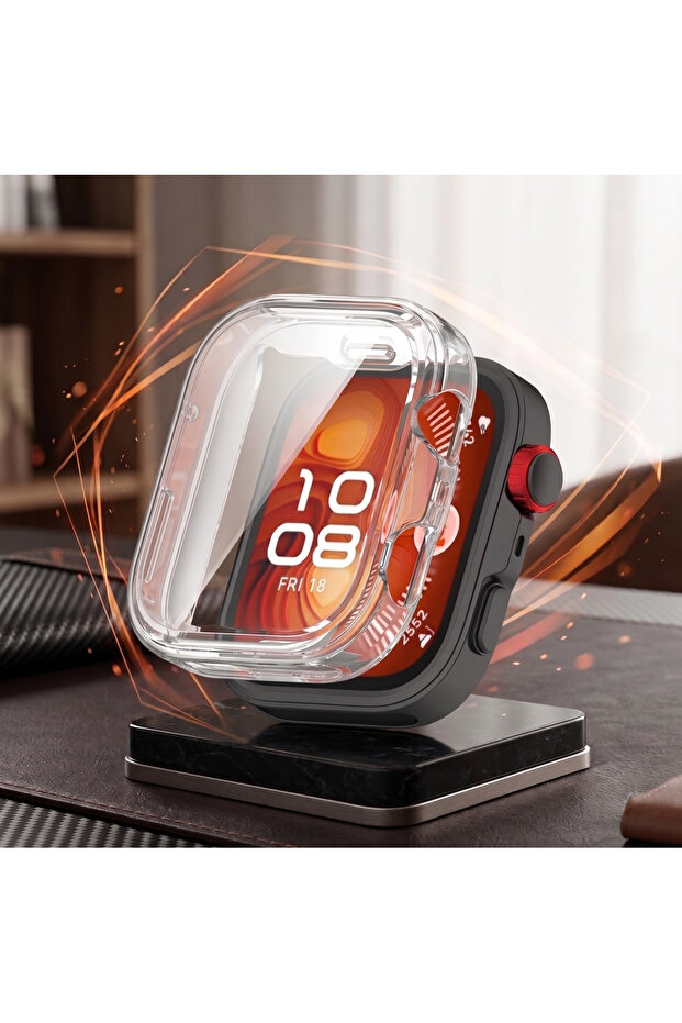 Silicone Case for Huawei Watch Fit 5 Pro with Screen Protector Protective Full Cover Anti-Impact Tpu Case