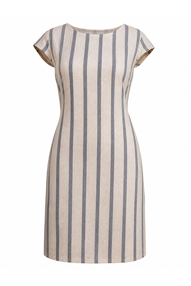 Italian Striped Linen Dress
