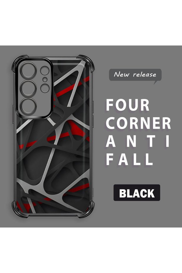 Samsung Galaxy S24 Ultra Compatible Transparent Back Four-Corner Reinforced Impact Protection Silicone Case