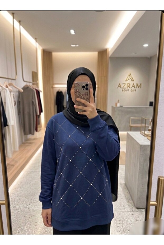 Women's Diamond-Patterned Hijab Tunic