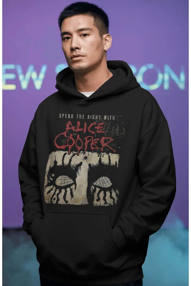 Alice Cooper Rock Metal Singer Front Printed Unisex Oversize Premium Hoodie