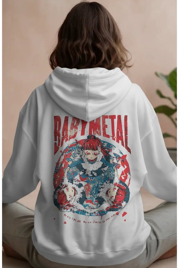 Baby Metal Rock Metal Music Band Back Printed Unisex Oversize Premium Hoodie
