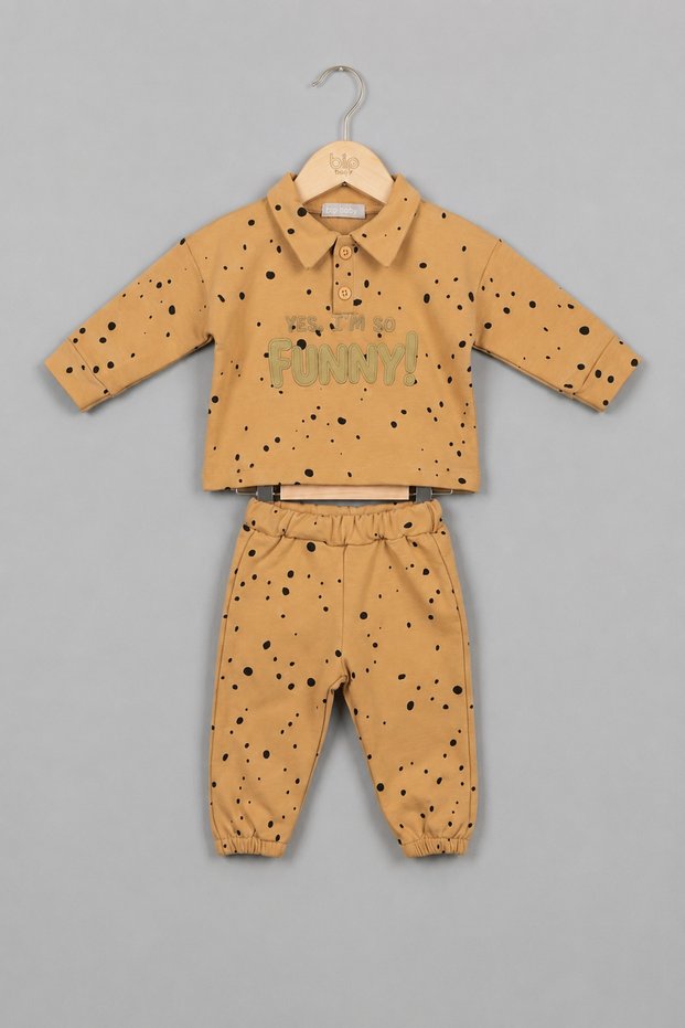 Funny Embroidered Double Set for Baby and Child with Elastic Waistband