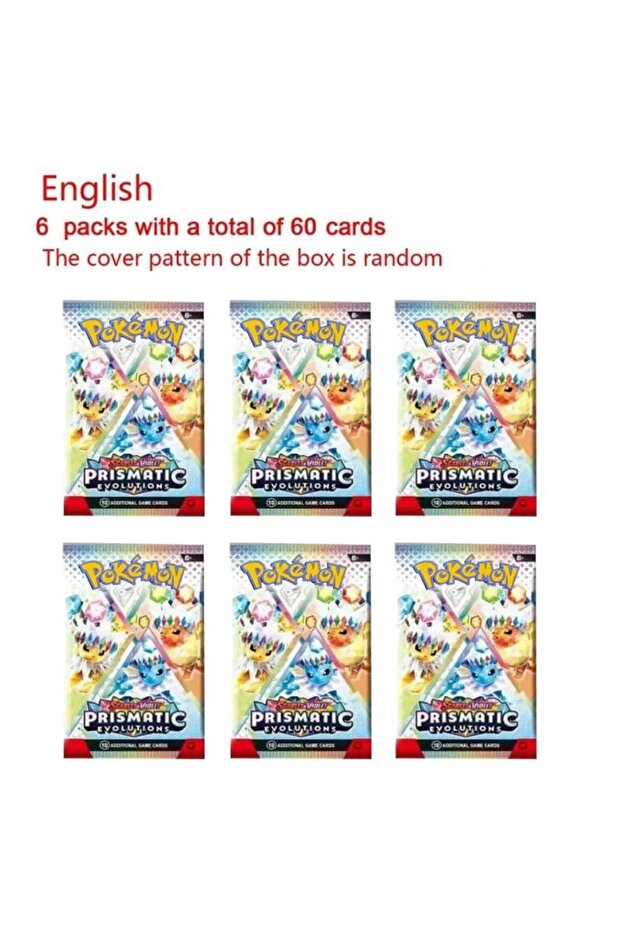 Bandai 6 Pack 360Pcs/Set English Pokémon Card Prismatic Evolutions Scarlet Violet 151 English Booste