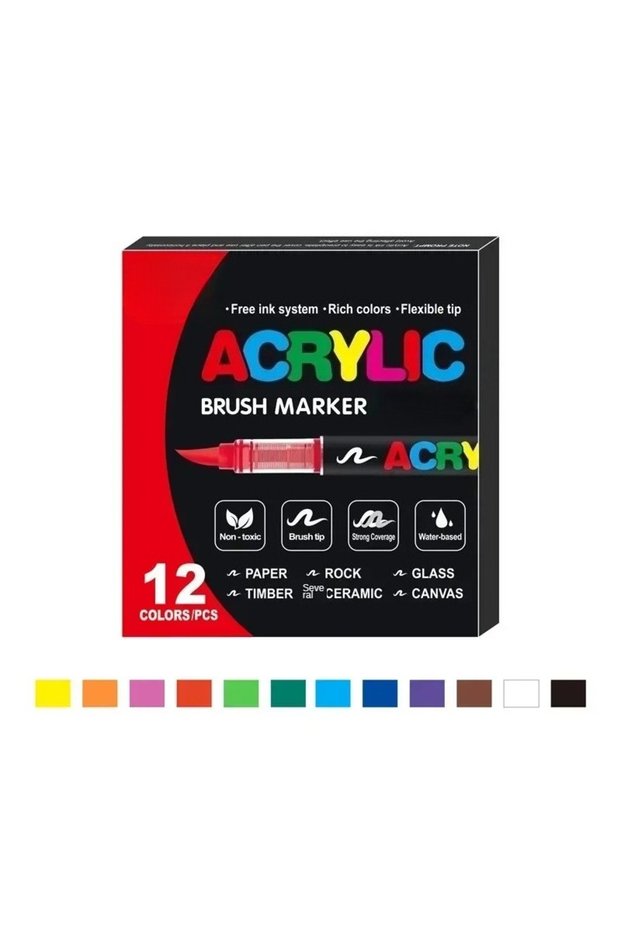 12 Colors 12-120 Colors Acrylic Paint Pens Markers Brush Tip Paint Markers for Rock Painting Wood Ca
