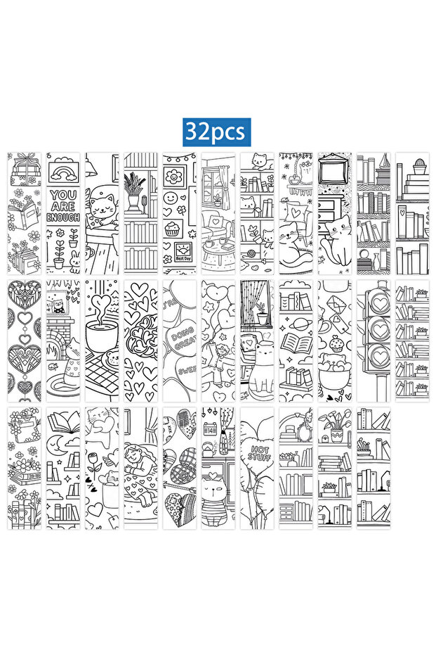 32pcs 32pcs Heart Café Bookmarks, Ideal for Teachers, Readers, and Book Lovers, Perfect Birthday and