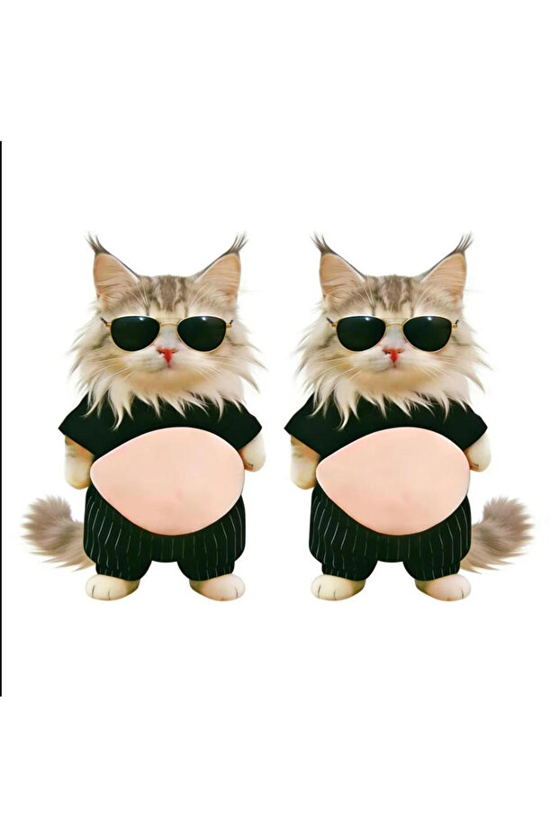 2pcs 2PCS Cute 3D Soft Belly Cat Sticker Dog Phone Case Decoration Animal Laptop Decal Soft Belly D