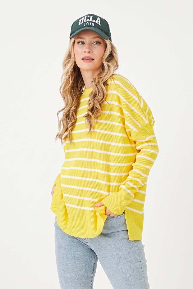 Striped Crew Neck Knitwear Sweater