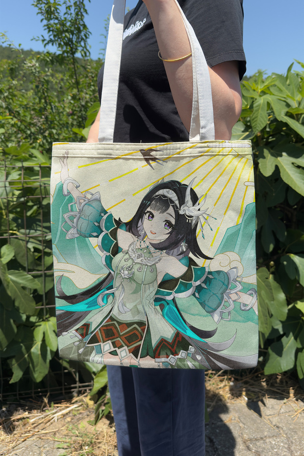 Lan Yan Genshin Impact V3 Double-Sided Canvas Print Tote Bag Anime Bag