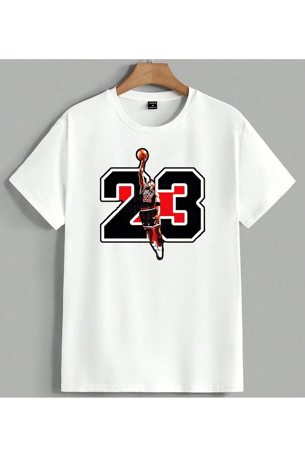Basketball Sports Icon Air Printed Unisex Oversize T-Shirt White