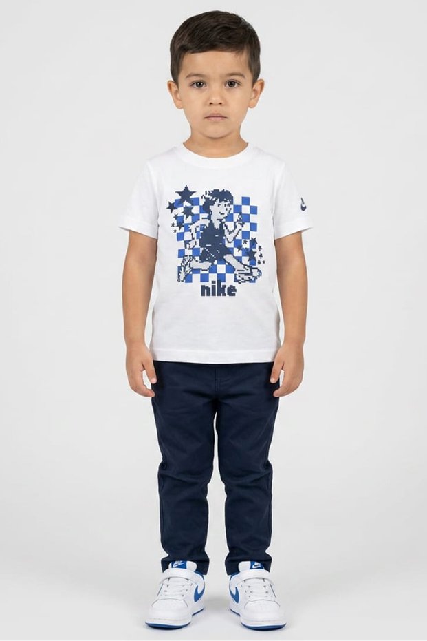 Toddlers Boy Graphic Print Short Sleeve Outdoor T-Shirt, White
