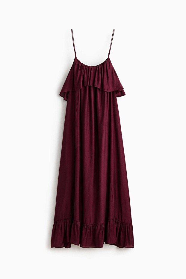 Frill-trimmed A-line dress