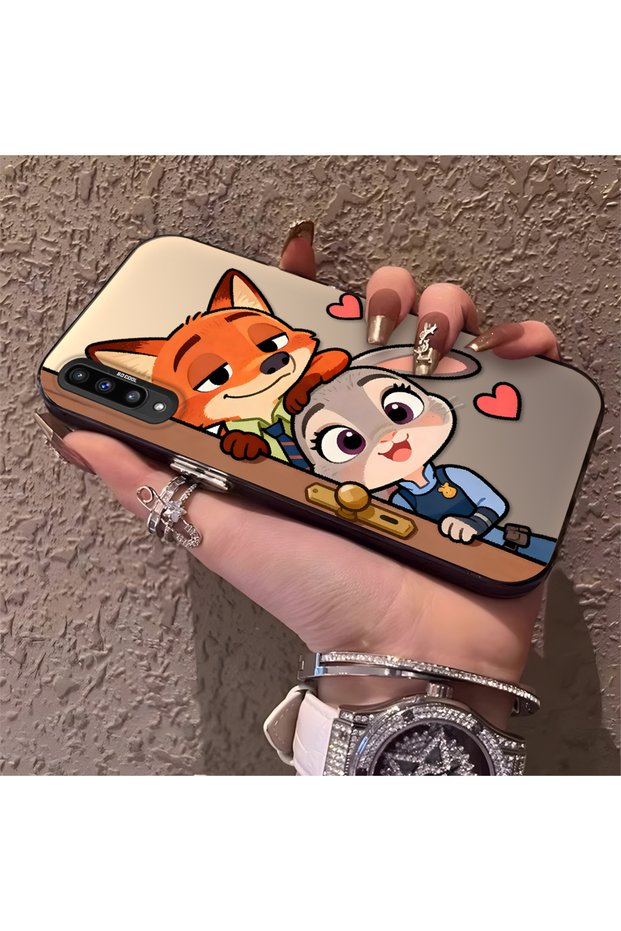 Samsung Galaxy A50/A50S/A30S Compatible High Quality Cartoon Fox and Rabbit Couple Printed Case