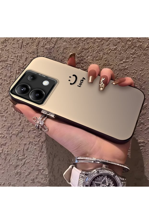Redmi Note 13 Pro 5g Compatible Simple Written Smiley Face Case, Ins Style Relaxing Stylish Finish