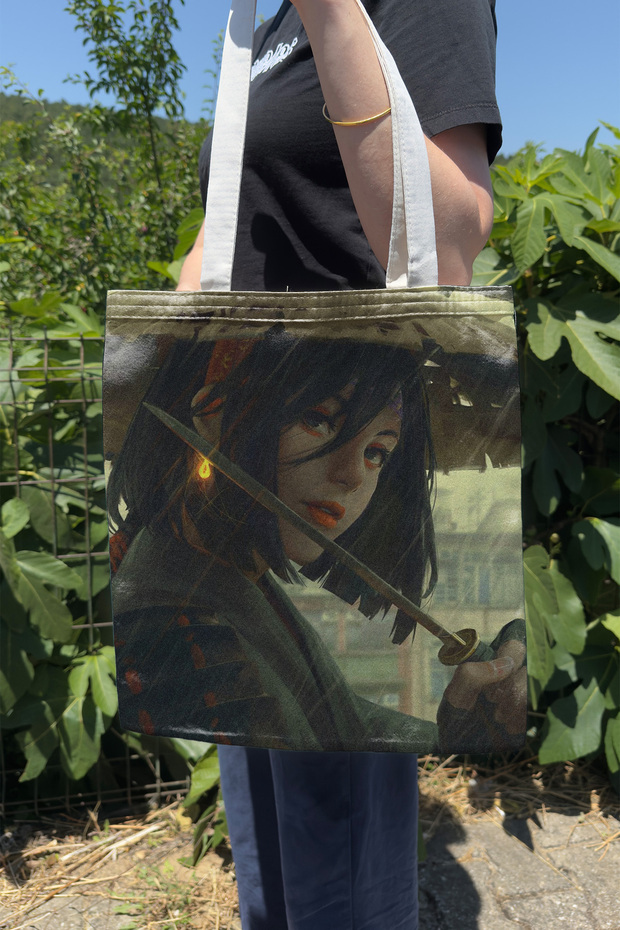 Girl V4 Double Sided Summer and Winter Canvas Print Tote Bag