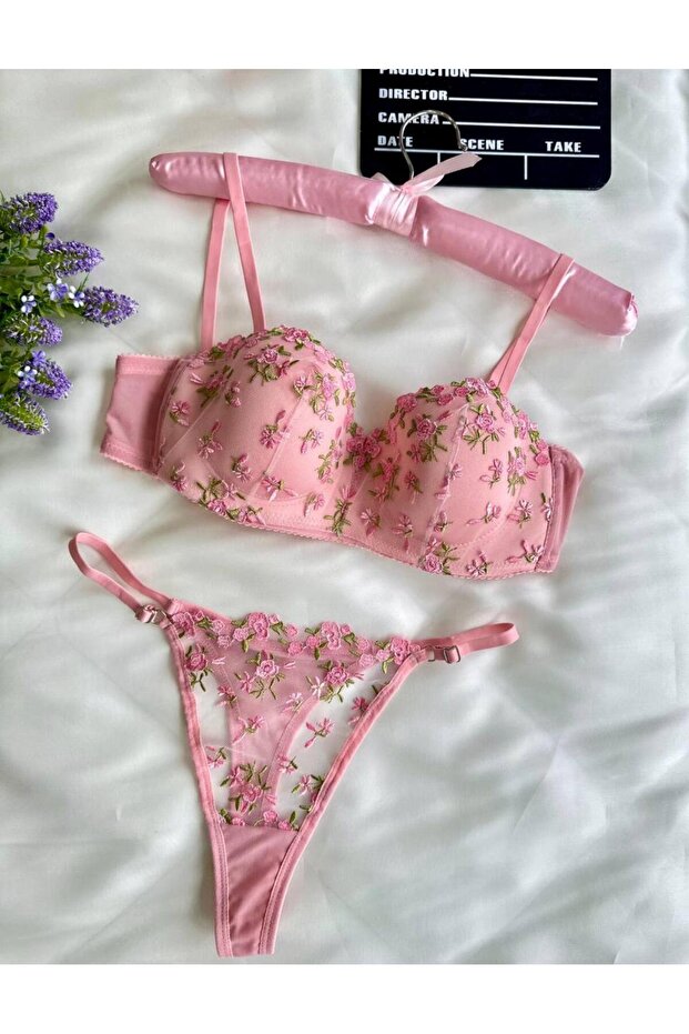 Hollow Lotus Bra Set