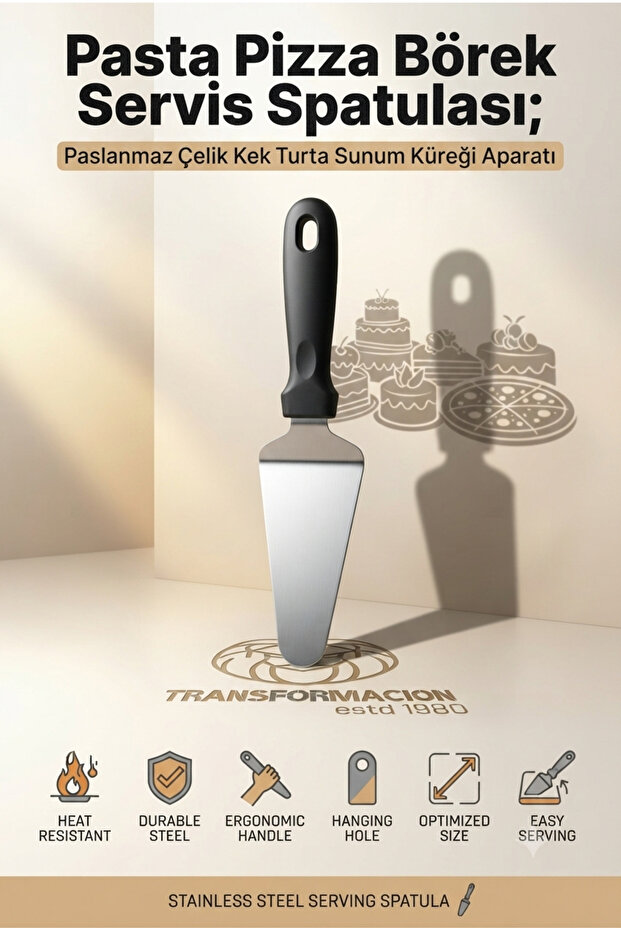 Triangle Cake Pizza Pastry Serving Spatula; Stainless Steel Heat Resistant Plastic Handle Cake Pie Presentation Shovel Tool 723410