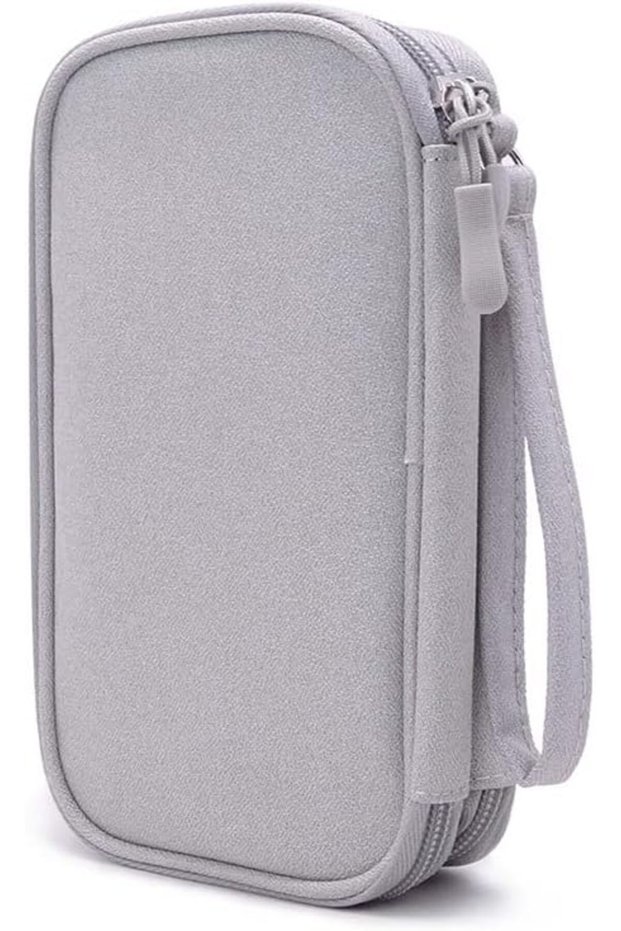 Travel Case Storage Box Double-Layer Bag for Mobile Phones Adapters Power Banks USB Cables Plugs SD Cards Headphones Grey