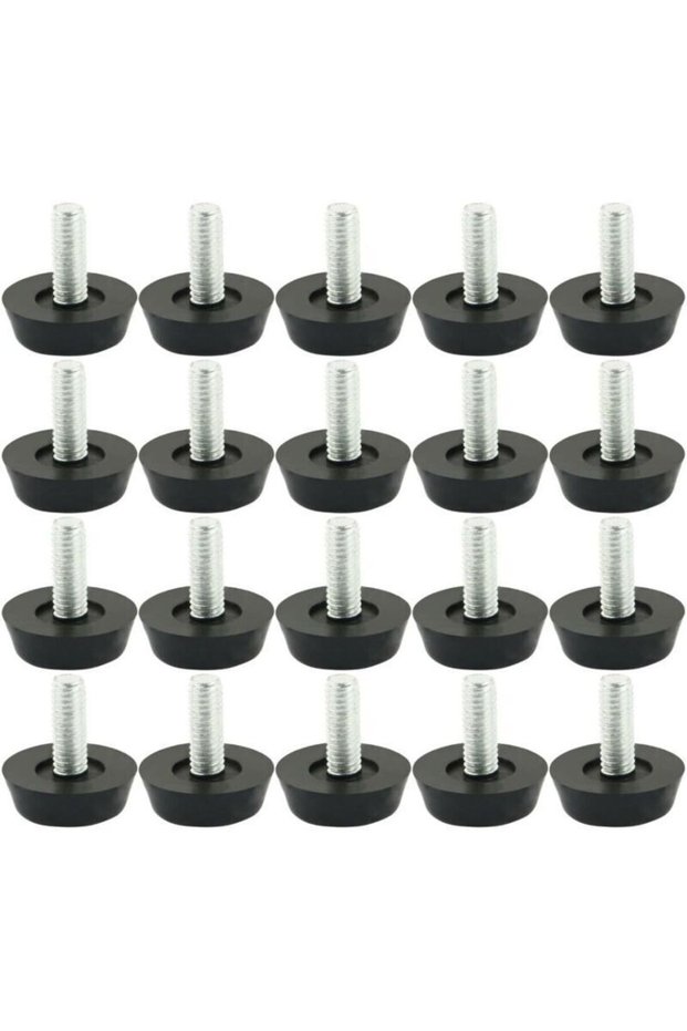 20 M6 x 20mm adjustable furniture leveling feet, adjustable foot pads, furniture legs, table legs, chair legs, floor protectors, screws, casters