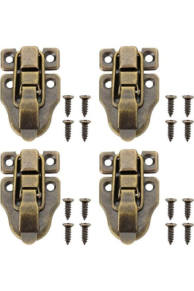 Furniture locks - 10 pieces Wooden box latches, Retro box and chest latches, with screws, Small retro latches for jewelry boxes, chests, suitcases