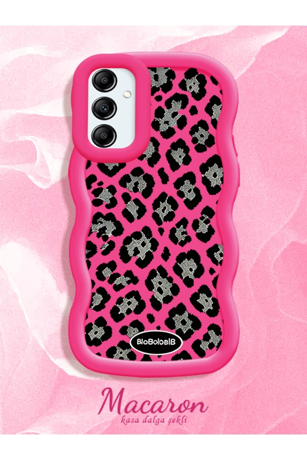 Samsung Galaxy A14 4G/5G Compatible Wavy Frame Leopard Print High Quality Silicone Case