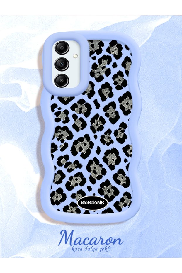 Samsung Galaxy A14 4G/5G Compatible Wavy Frame Leopard Print High Quality Silicone Case