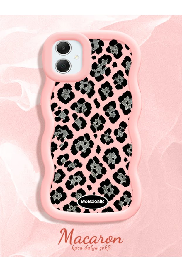 Samsung Galaxy A05 Compatible Wavy Frame Leopard Print High Quality Silicone Phone Case