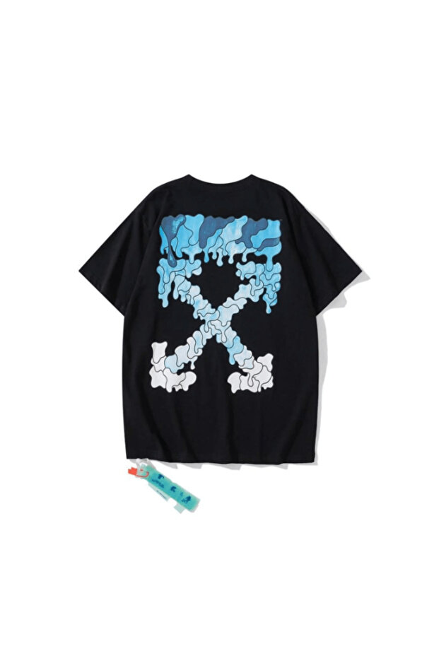 Off Sugar Printed Black Oversize Unisex T-Shirt Basic Comfortable Fit Daily Tshirt
