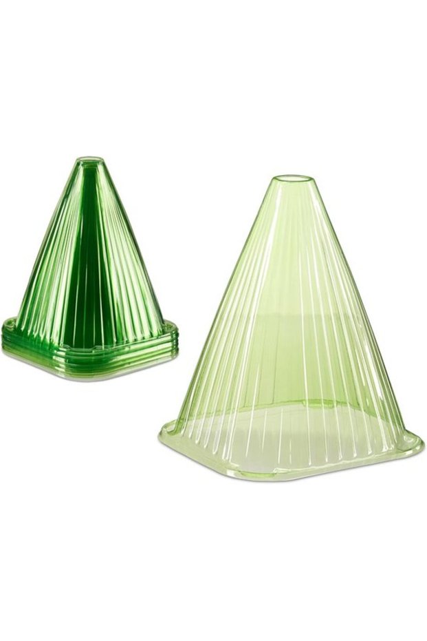 Plant Hat - Set of 10 PVC Plant Protection from Frost Birds & Snails - Plant Cloche - Green