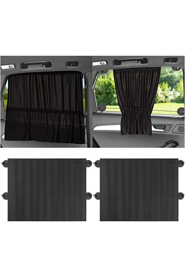 2-Piece Car Side Window Sunshade-Suction Cup UV Protection Universal for Trucks and RVs