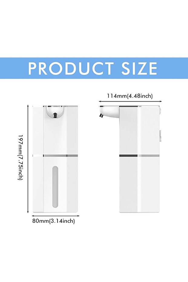 Automatic Dishwashing Detergent Dispenser: 360ml, Automatic Foaming Infrared Sensor, 4 Adjustable Levels, IPX5 Waterproof, Electric Kitchen