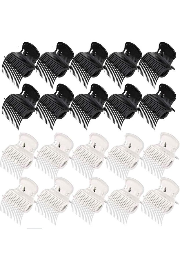 24-piece hot curling iron set, hot curling iron, replacement curling iron, suitable for hairdressers and girls with stylish hair (black and white).