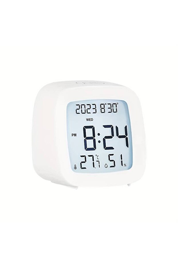 Digital alarm clock, a small and cute desktop clock with backlight, featuring pause and night light functions, easy to set, clock face displays time