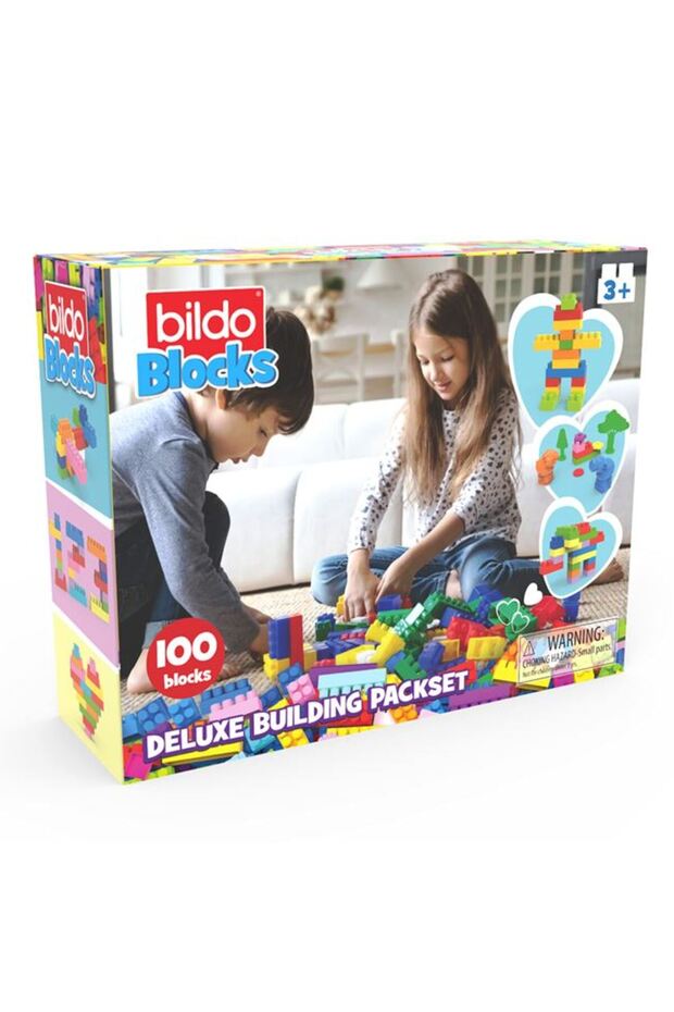 Set Cuburi Constructie Multicolore 100 Piese pentru Copii
