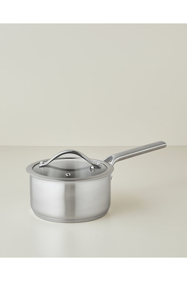 Stainless Steel Sauce Pot with Lid 18X9 cm Silver