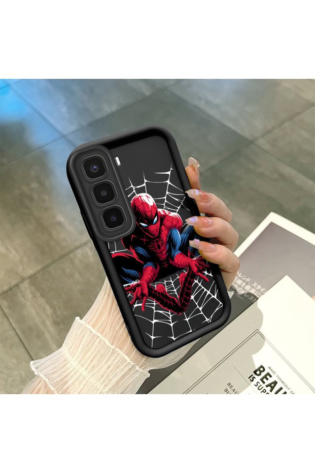 Infinix Hot 60 Pro Plus Compatible Spiderman Patterned Silicone Case, Comic Book Print