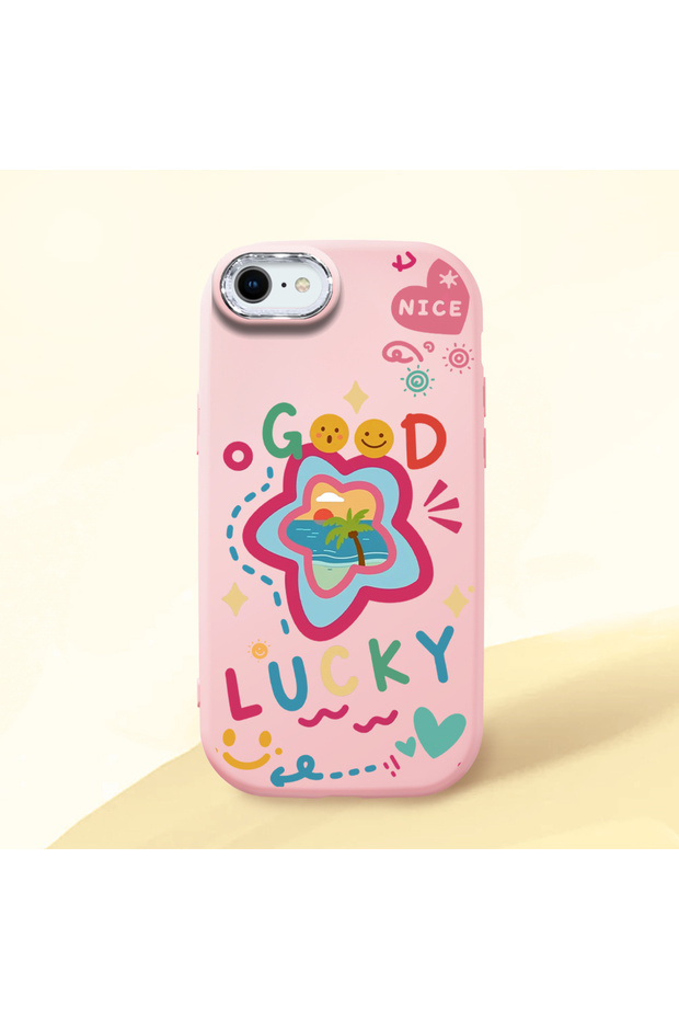 iPhone 7 Compatible Case Camera Protector Pink Silicone Couple Phone Case Heart Pattern